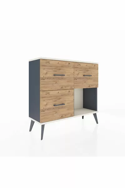Arges Ladekast 3 Lades Antraciet-Leisteen/Denim