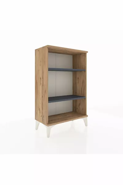 Chevet Arges à 2 étagères, pin-anthracite