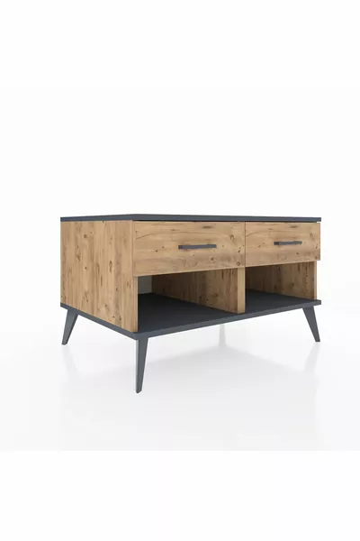 Kronos Dresser 2-Drawer Pine-Anthracite/Pine