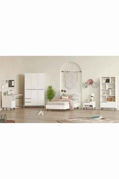 Set di 5 pezzi per camera da giovani Bohem Bianco -W