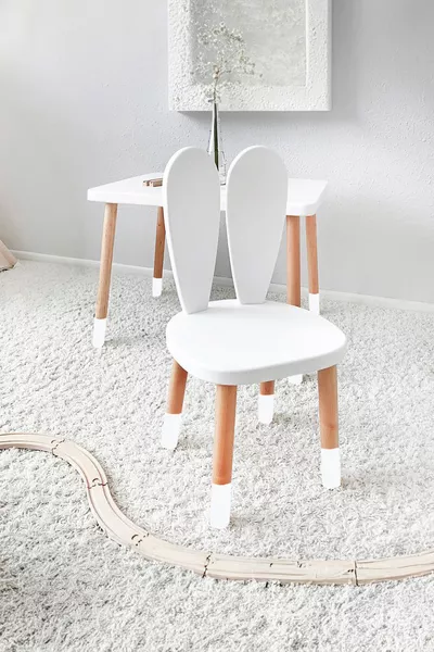 Wooden Montessori Activity Table and Chair, Bunny Table and Chair, 1 Chair 1 Table