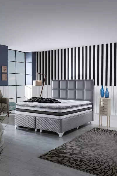 Matelas Ultra Orthopédique Şehrazat avec Ressorts Ensachés et Tissu en Plume de Lapin