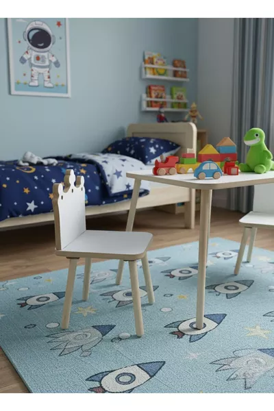 Kids Table and Chair Set Activity Table Study Desk 1 Table 2 Chairs