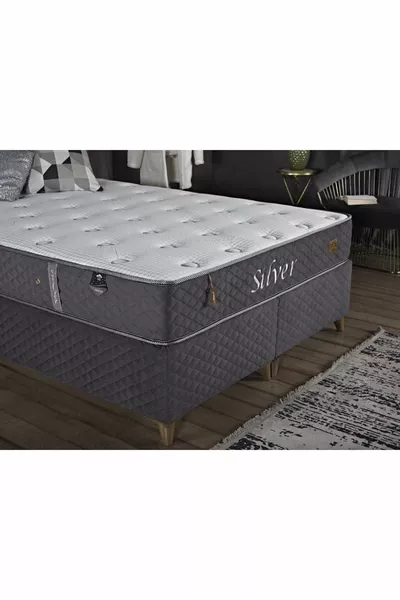 Silver Dynamic Spring Bed Base and Headboard Set