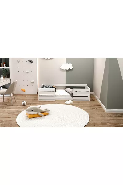 Vega Montessori MDF Bookshelf Bed White Compatible with M Size Mattress
