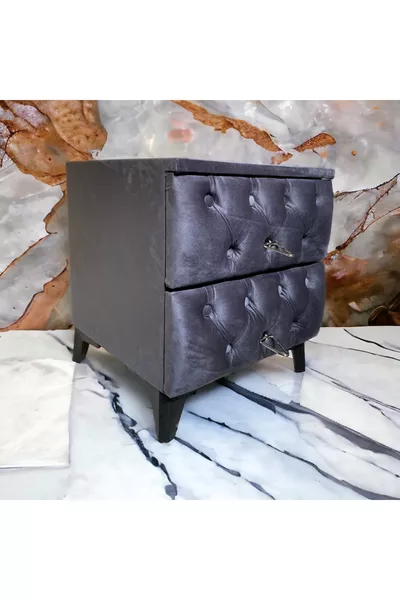 Milano 2-Drawer Anthracite Nightstand