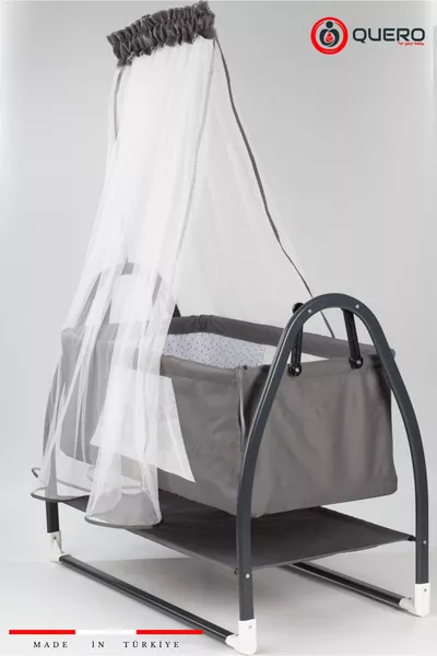 Berceau Koza Anne, Oscillant ou Fixe, Avec Panier, Avec Tulle, Berceau de * cm, Matelas Épais
