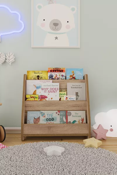 Bibliothèque pour enfants Montessori en MDF - Chêne Sonoma