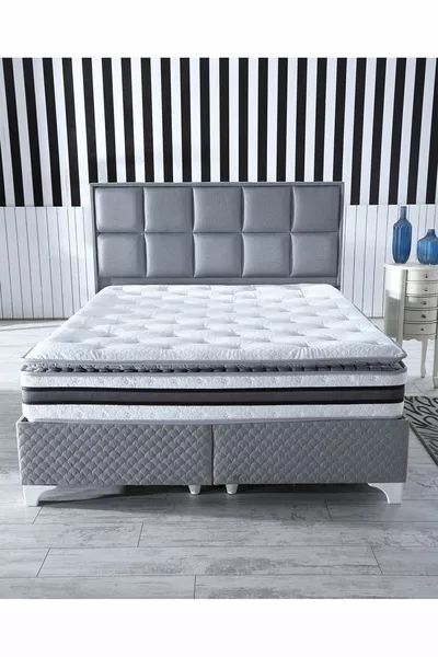 Matelas Ultra Orthopédique Şehrazat avec Ressorts Ensachés et Tissu en Plume de Lapin