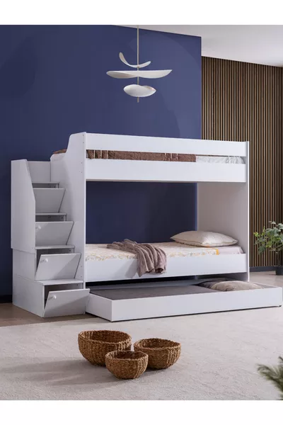 Letto a castello, Martin Letti a castello junior - Bianco 2 letti comfort
