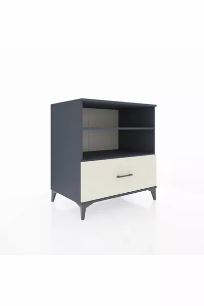 Kronos Dresser with 2 Shelves and 1 Drawer Anthracite-Ash Stone