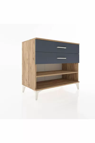 Hyperion Dresser Single Shelf 2-Drawer Pine-Anthracite