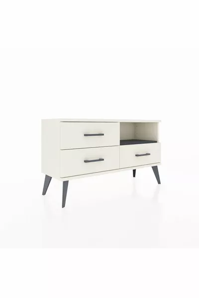 Comò Arges con Un Ripiano e 3 Cassetti Agata-Antracite/Agata