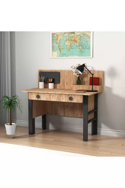 Valerin Youth Room Set Atlantic Pine Anthracite - Desk, Bed, Bookshelf, Wardrobe, Nightstand