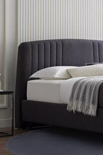 Canto Baza, Silver Headboard Double 2-Piece Set - Anthracite,