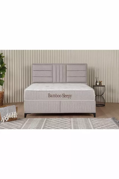 Bamboo Sleepy Ottoman Base with Storage Beige (HEADBOARD AND MATTRESS NOT INCLUDED)