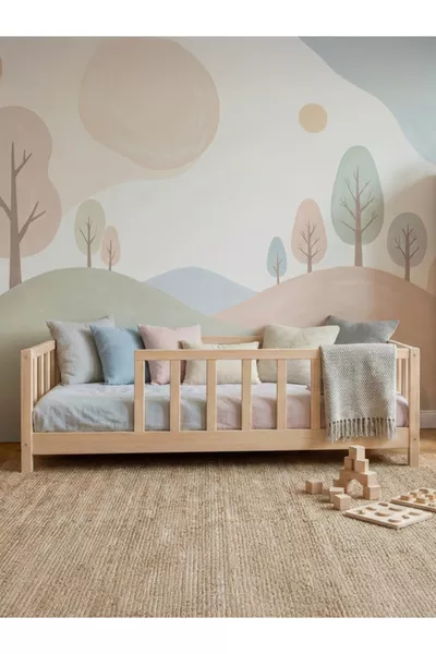 Natural Wood Montessori Children's Bed cm