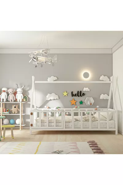 Joy Montessori Bett Weiße Tür *