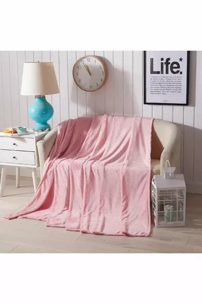 Wellsoft Battaniye,Televizyon Battaniyesi, Peluş, Polar Battaniye, Çift Kişilik  *  Pembe