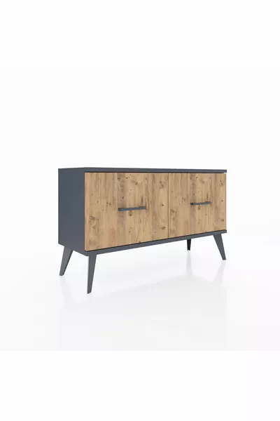 Arges Dresser 2 Drawers Anthracite-Anthracite/Pine