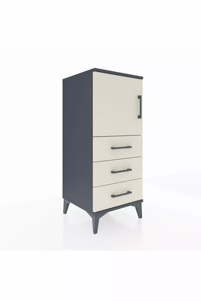 Hyperion Kast 2 Planken 3 Lades 1 Deur Antraciet-Haaststeen