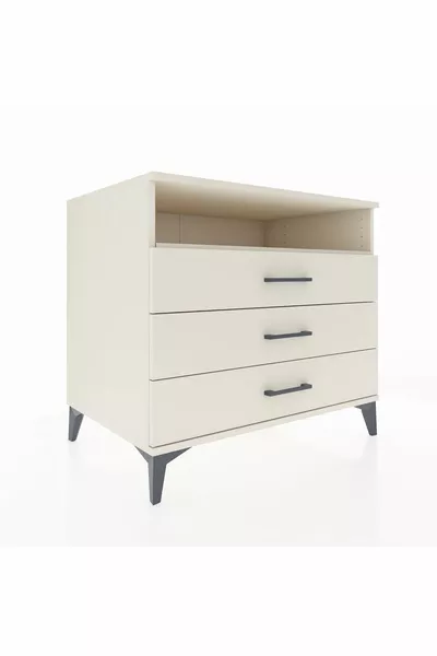 Commode Kronos à une étagère et 3 tiroirs en pierre de lune