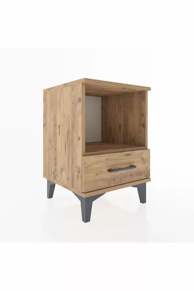Commode Hyperion à une étagère et un tiroir Pin-Pin