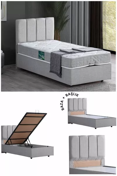 Defne Double Set, Single Bed Base and Headboard Set