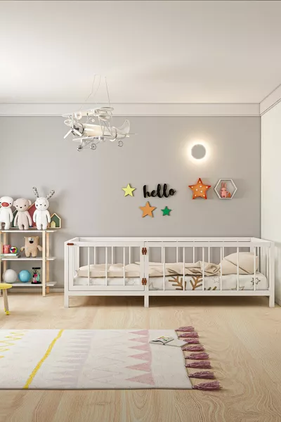MALEYA NATURAL WOOD BABY CHILD BED