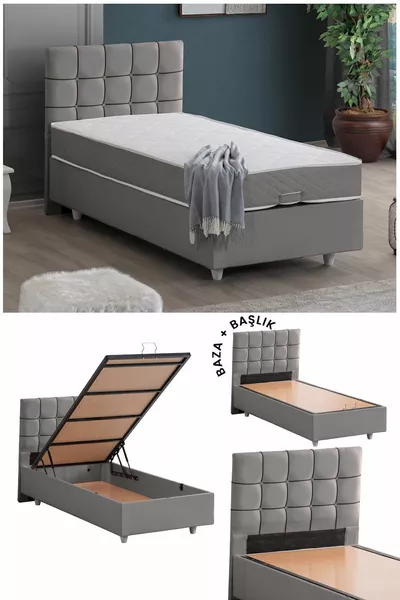 Tavira Double Set, Single Bed Base and Headboard Set