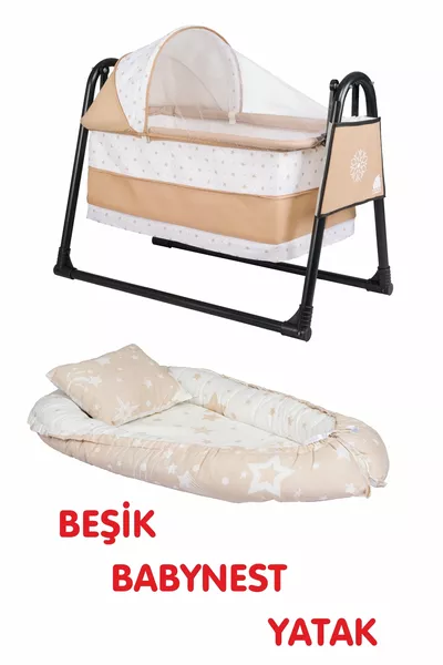 Btrend Babynest Bed and Pillow + Pocket Gift Rocking Basket Crib Baby Cradle Hammock 2-Piece Set