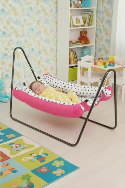 Tragbares Babyhängematte-Bett (rosa)