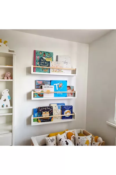 3-piece MDF Montessori shelf & educational bookshelf white