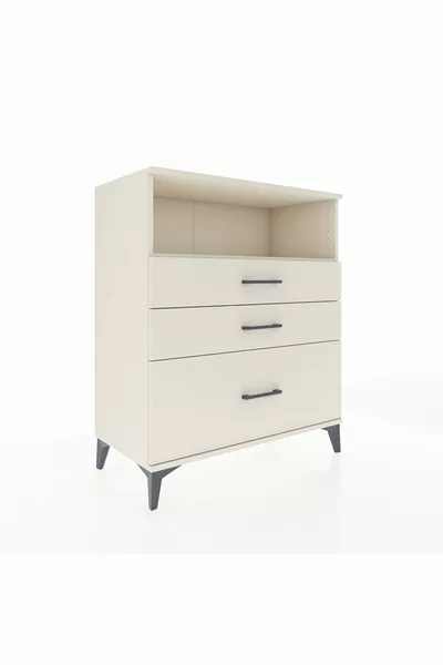 Hyperion Dresser Single Shelf 3 Drawers Moonstone-Moonstone