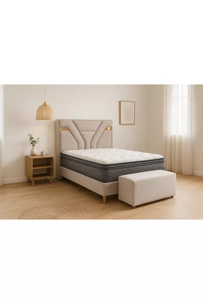 LETTO SINGOLO + Rete + Testiera + Pouf SET SETTEMBRE