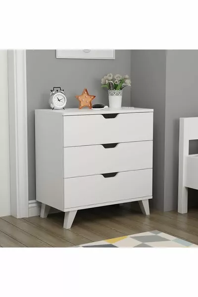 Valencia 3-Drawer Dresser White.
