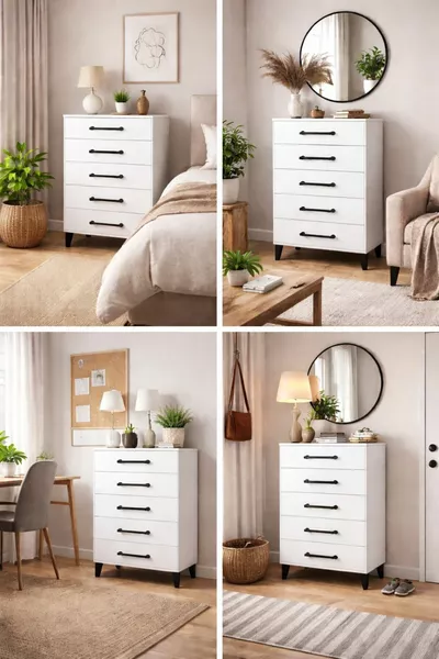Aesthetic and Functional Dresser, First-Grade MDF Material, Stylish Drawer Cabinet