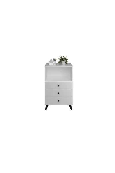 Simple Dresser Single Shelf 3 Drawers WHITE