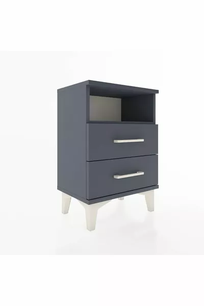 Argeş Commode met één plank en 2 lades Antraciet-Antraciet
