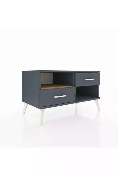 Commode Hyperion à une étagère et 2 tiroirs Anthracite-Sapin/Anthracite