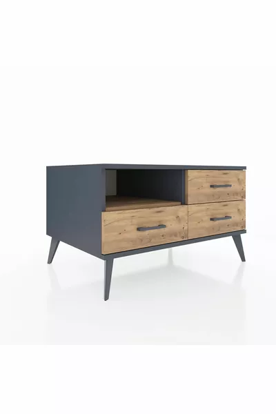 Kronos Kommode mit einem Regal und 3 Schubladen Anthrazit-Kiefer