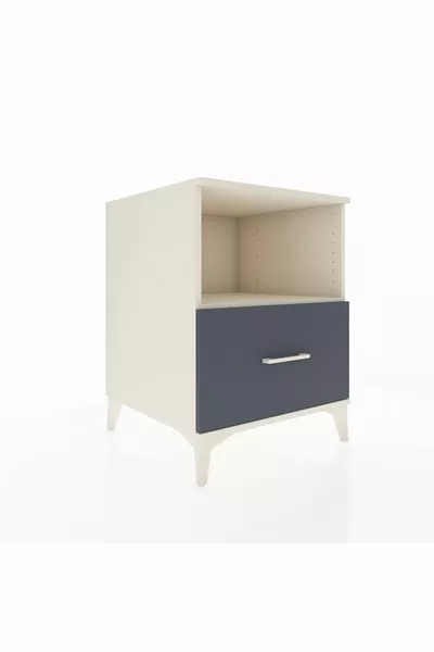 Kronos Nachttisch mit einem Regal und einer Schublade, Achat-Anthrazit