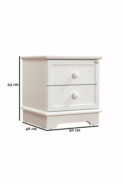 Table de chevet Classy Blanc pour chambre d'adolescent