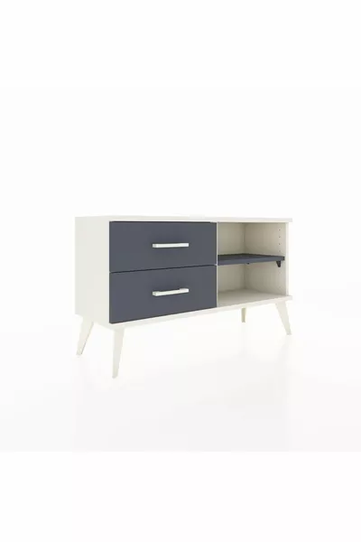 Comò Arges con una Mensola e 2 Cassetti Azzurrite-Antracite