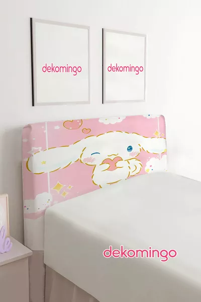 PINK CINNAMAROL PATTERNED BASE HEADBOARD COVER (SINGLE)
