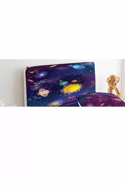Bed Base Headboard Cover Galaxy Sun and Planets