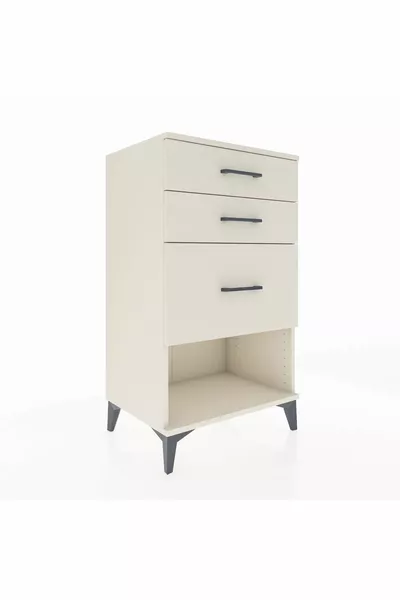 Hyperion Nightstand 3-Drawer Moonstone-Moonstone