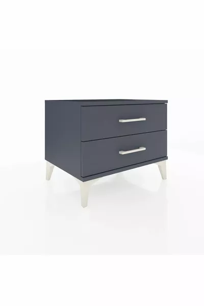 Comodino Hyperion a 2 cassetti Antracite-Antracite