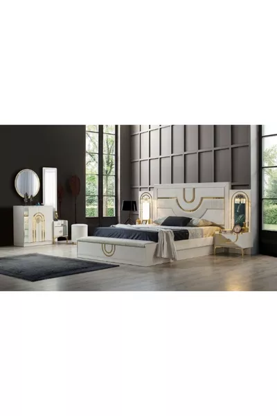 Camera da letto con base in zaffiro e pietra di luna % MDF