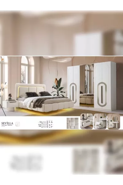 % MDF SEVİLLA YATAK ODASI TAKIMI